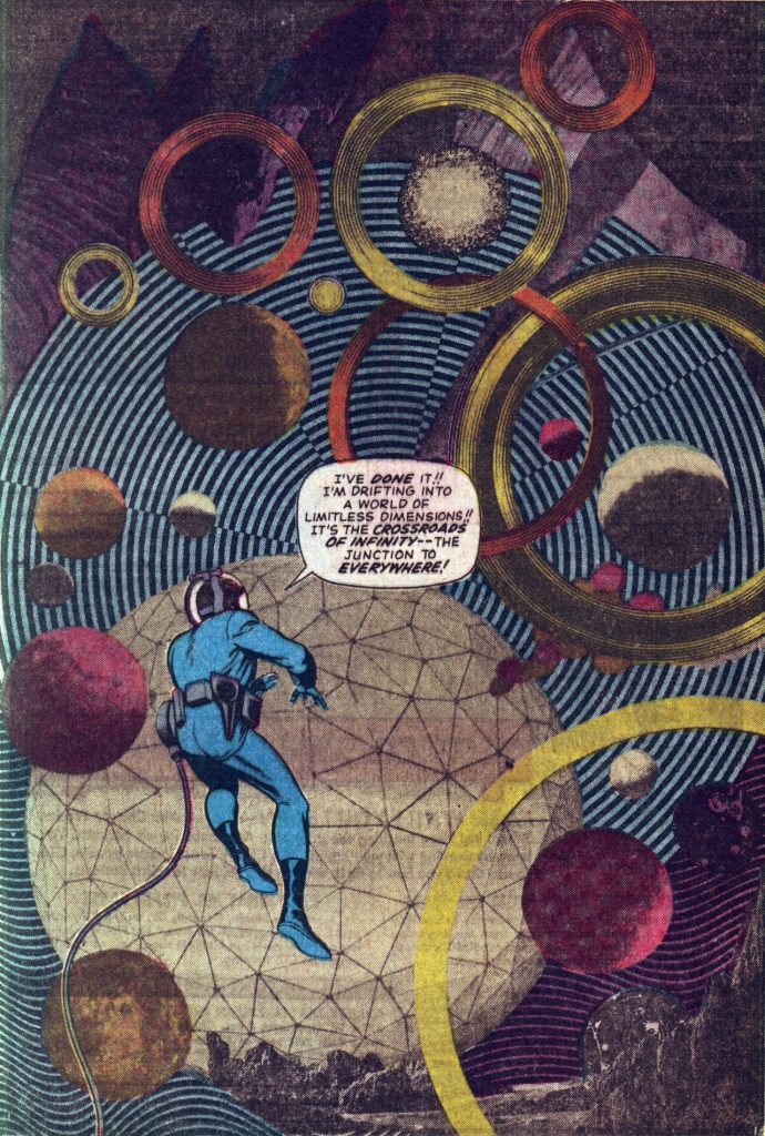 Página de Fantastic Four #51, de Jack Kirby - 5 por Infinito, de Esteban Maroto: sonhos, fantasia e arte de vanguarda em quadrinhos