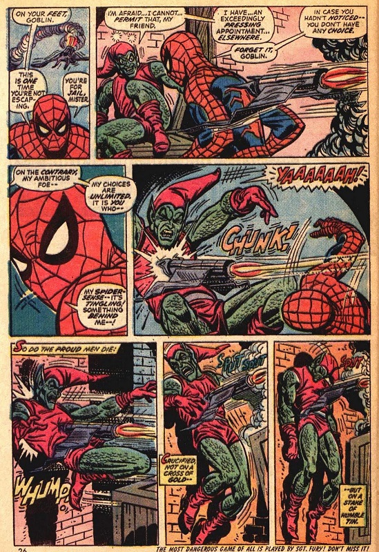 A morte do Duende Verde por John Romita - The Amazing Spider-Man #122
