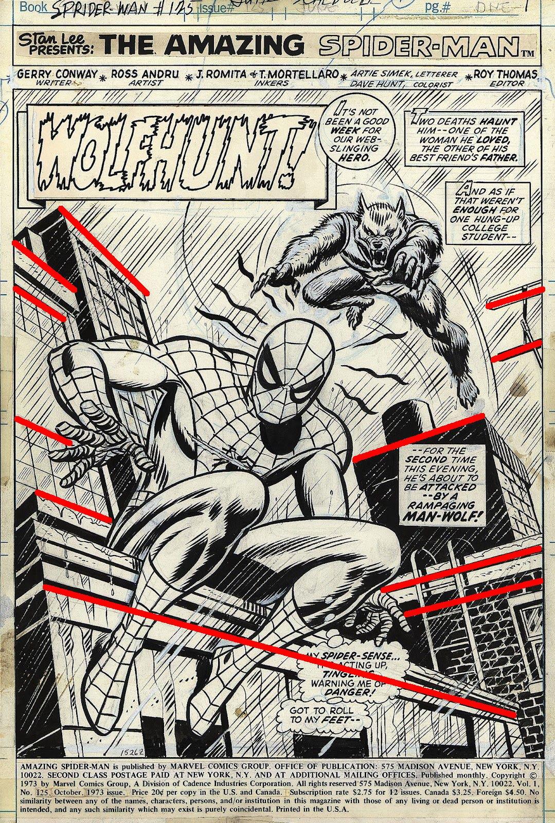Linhas em The Amazing Spider-Man #125