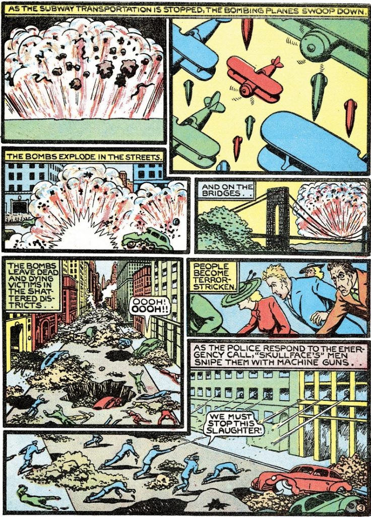 Fletcher Hanks - "Skullface takes over New York" [Fantastic Comics n. 11, outubro de 1940]