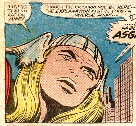 Detalhe da versão publicada da página 4 de Thor n. 152 [1968], de Jack Kirby [lápis] e Vince Colleta [arte-final].