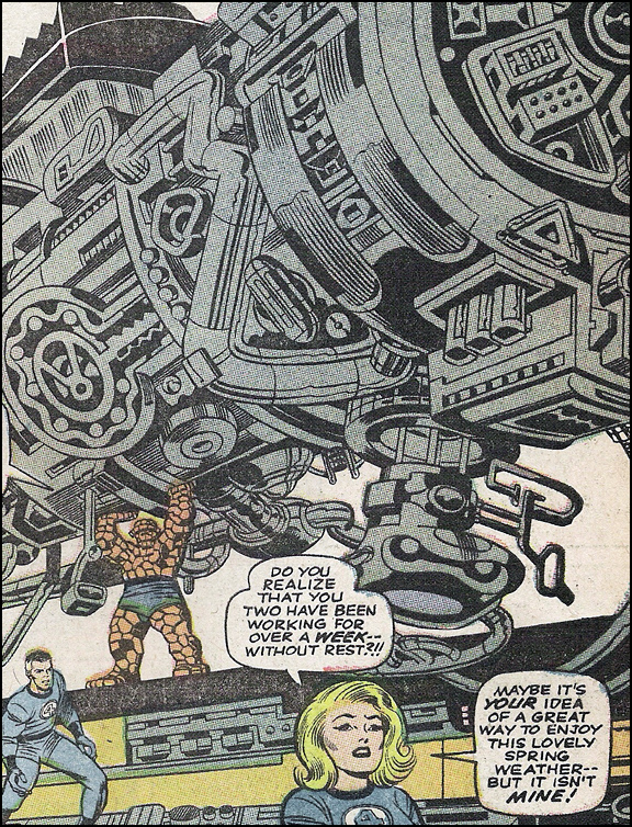 Página interna de Fantastic Four n. 64 [1967], de Jack Kirby [arte original] e Joe Sinnot [arte-final]