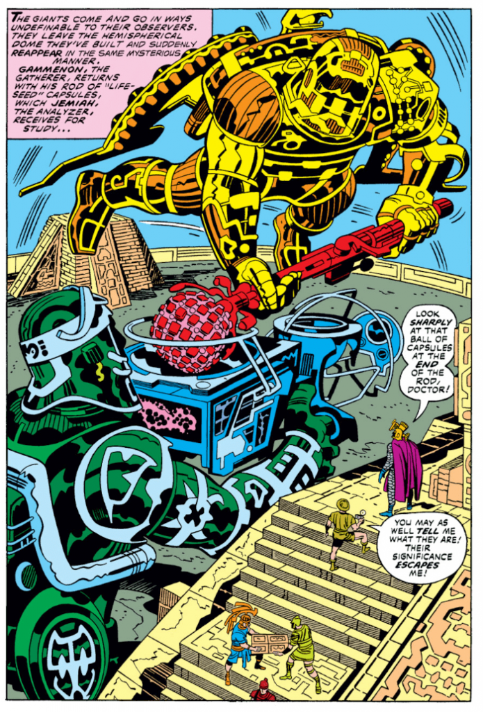 Página 2 de The Eternals n. 7 [1977]
 Jack Kirby [arte original] e Mike Royer [arte-final]