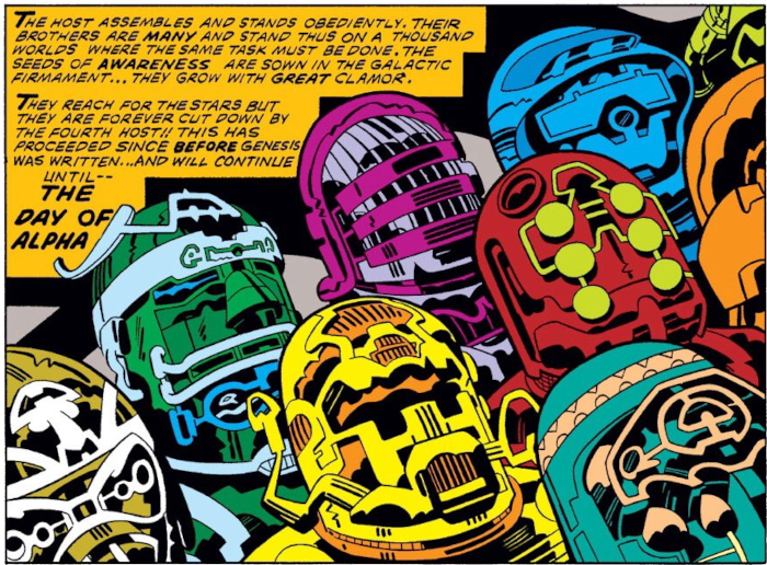 Detalhe de página de The Eternals n. 7  [Jack Kirby, Mike Royer e Glynis Wein, 1977]