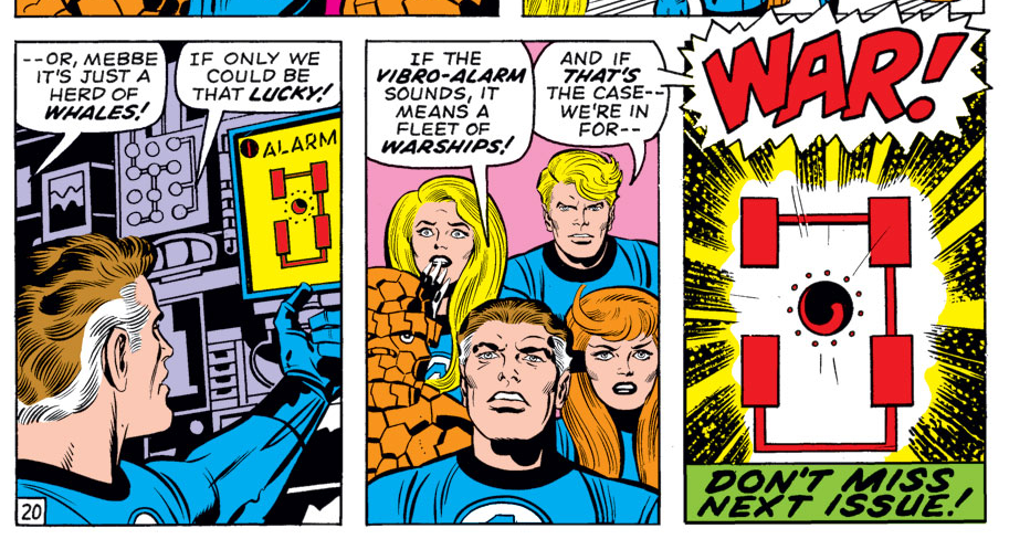 Detalhe da página final de Fantastic Four n. 102, de Jack Kirby [lápis], Joe Sinnot [arte-final], publicado em 1970