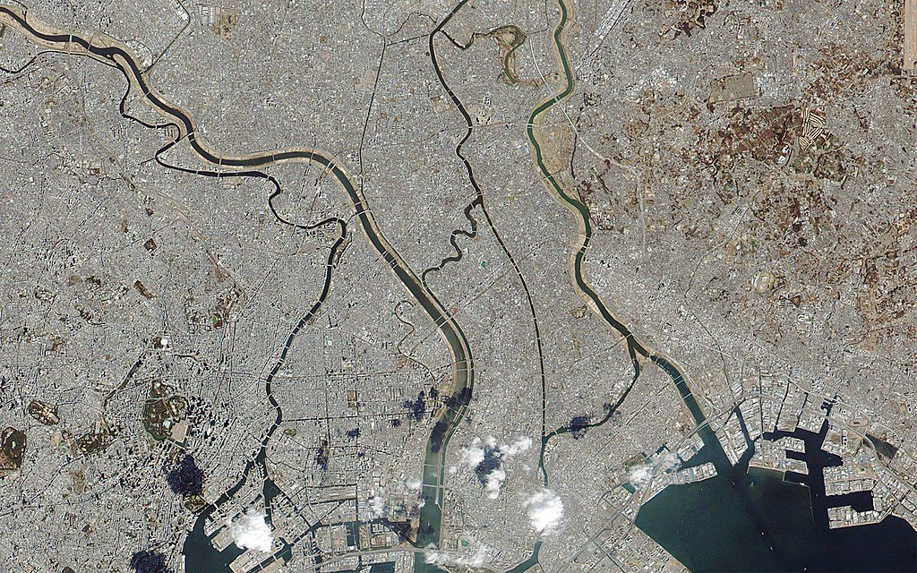 Parte leste de Tóquio e das cidades que integram o nordeste da mesma área urbana  [Ichikawa e Funabashi], em março de 2017.